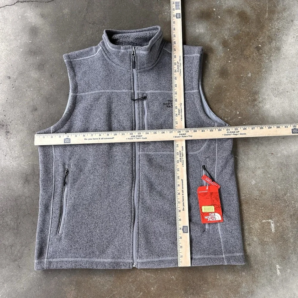 The North Face Gordon Lyons Vest Mens XL Gray Fleece Full Zip Outdoors NWT